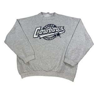 Vtg Mens Logo 7 Dallas Cowboys Sweatshirt Pullover Crew Neck Retro Logo NFL 2XL